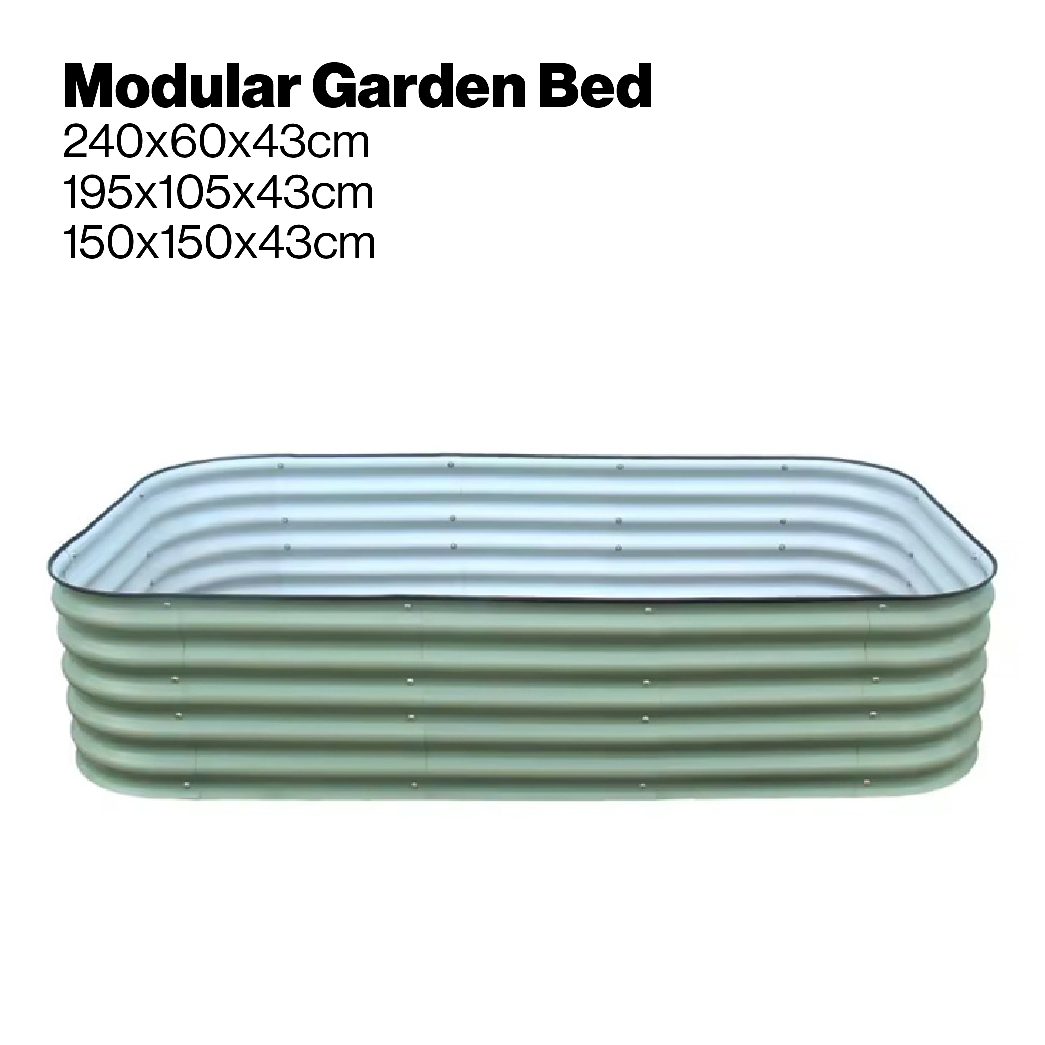 Modular Raised Garden Bed 17'' Tall 9-In-1 Galvanised (Green)