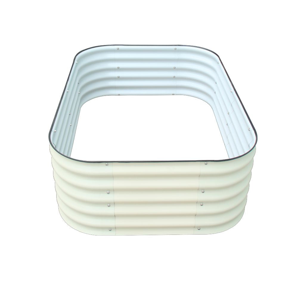 Raised Garden Bed 17'' Tall 6-In-1 Galvanised (White)