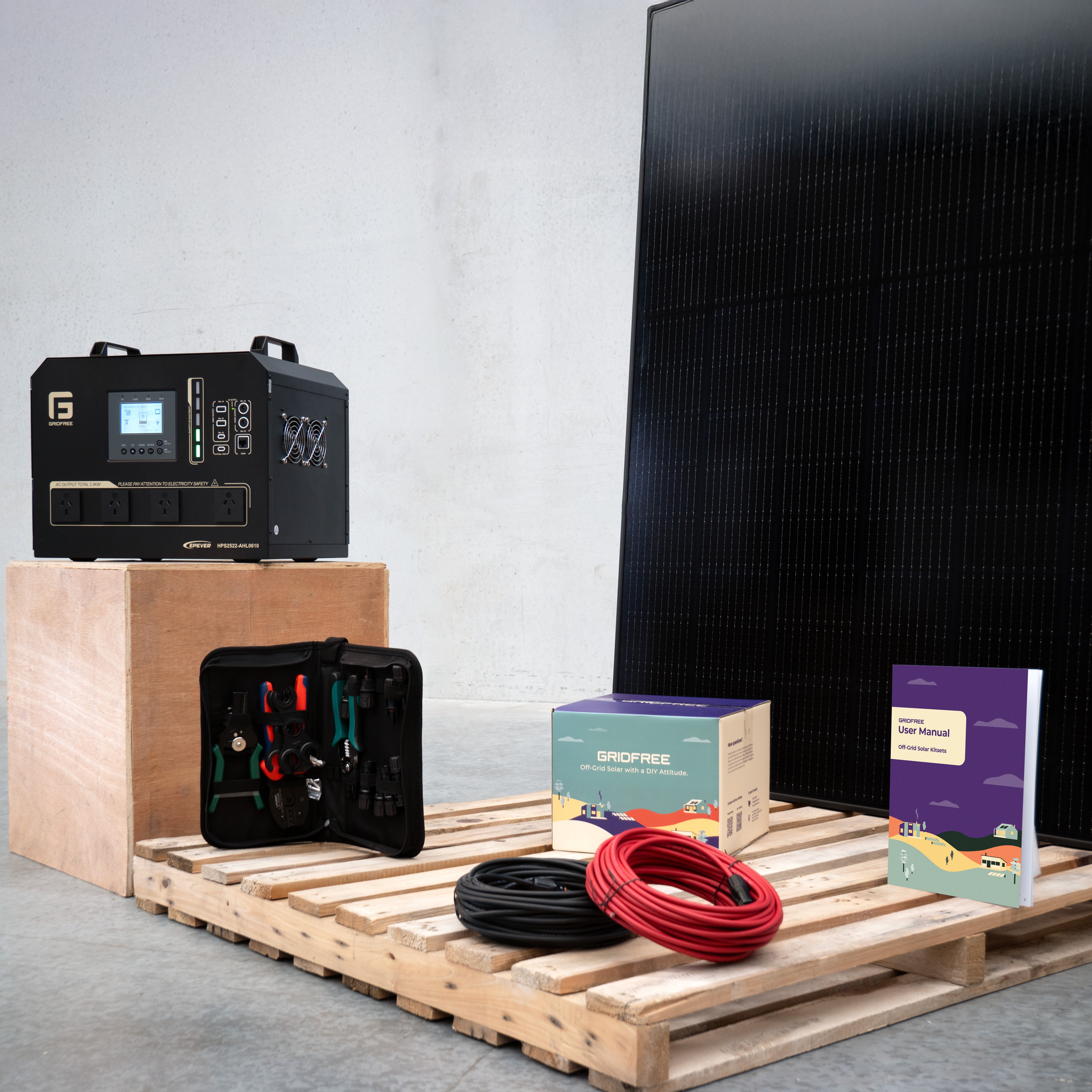 Portable solar panels power system for camping and tiny house