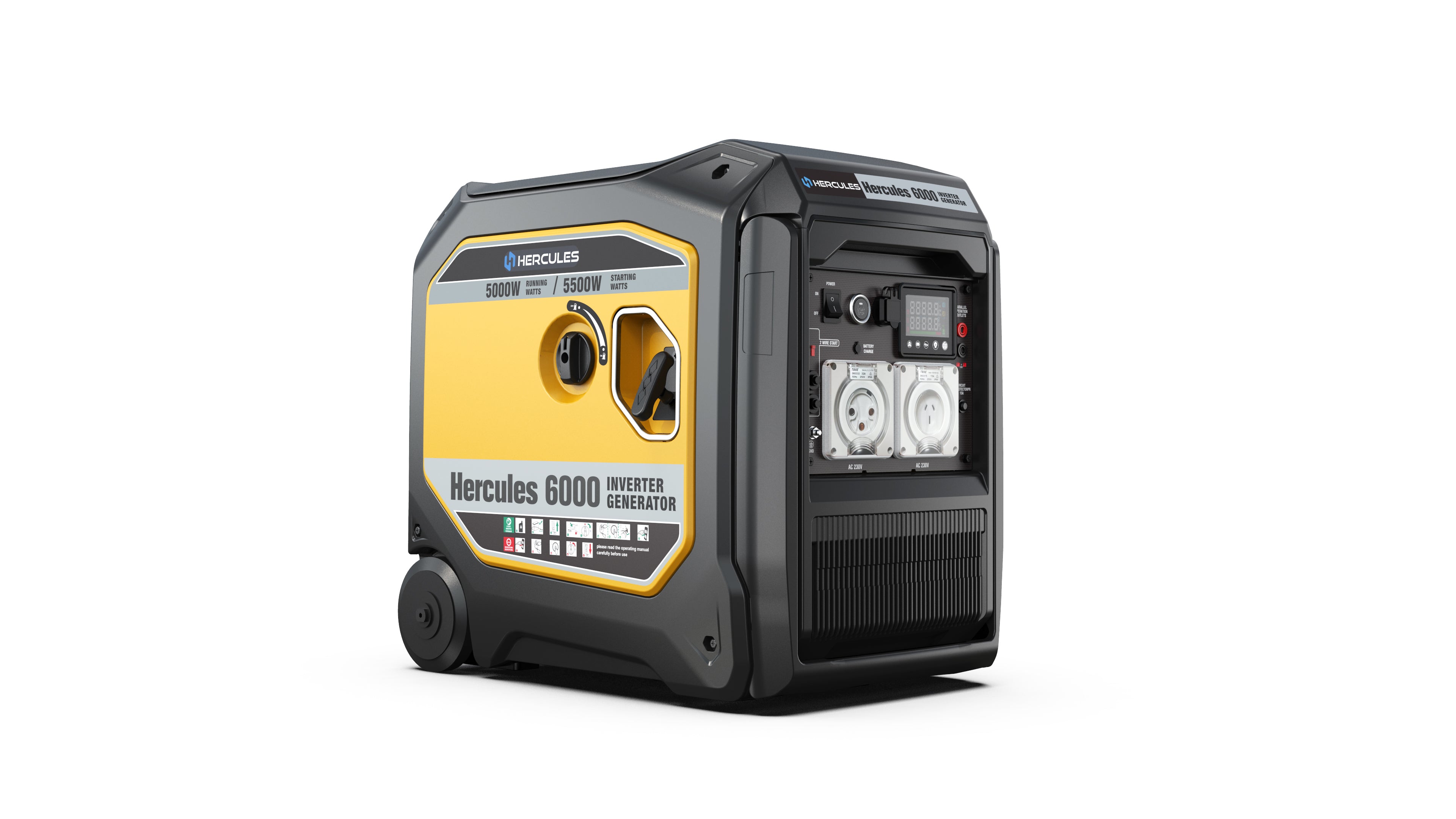 Hercules 6000 Inverter Generator – Pure Sine Wave, Auto Start, Solar-Ready - NEW VERSION