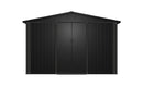 2.4m x 1.8m Galvanised Steel Garden Storage Shed | Weatherproof Outdoor Shed with Sliding Doors