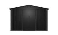 2.4m x 1.8m Galvanised Steel Garden Storage Shed | Weatherproof Outdoor Shed with Sliding Doors