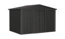 2.4m x 1.8m Galvanised Steel Garden Storage Shed | Weatherproof Outdoor Shed with Sliding Doors