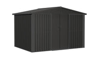 2.4m x 1.8m Galvanised Steel Garden Storage Shed | Weatherproof Outdoor Shed with Sliding Doors