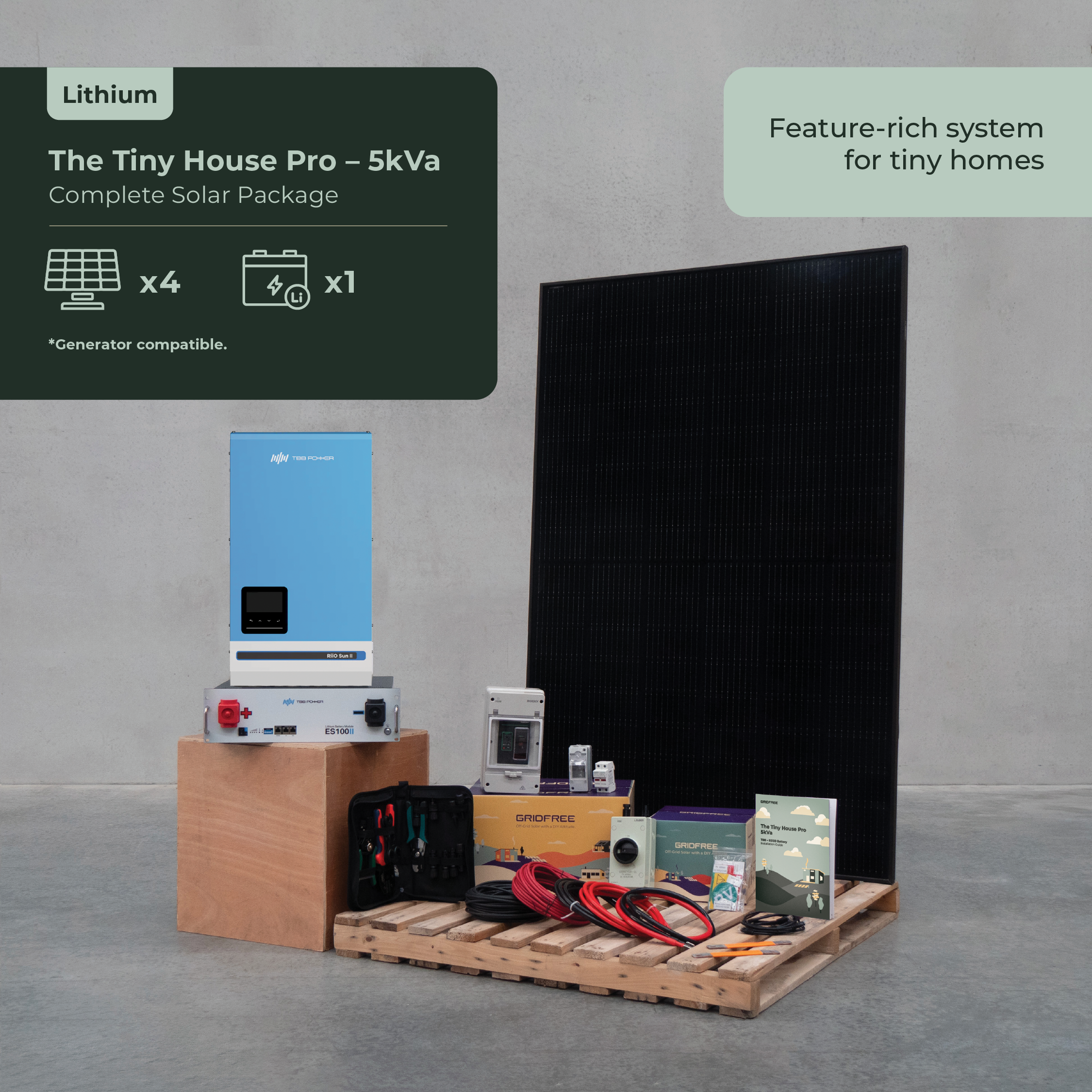 Advanced off-grid solar kit for tiny homes and energy-efficient living