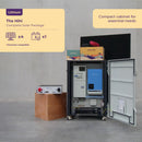 Compact all-in-one solar cabinet for basic off-grid power needs