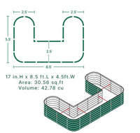 Modular Raised Garden Bed 17'' Tall U-Shaped - Garden Bento Box
